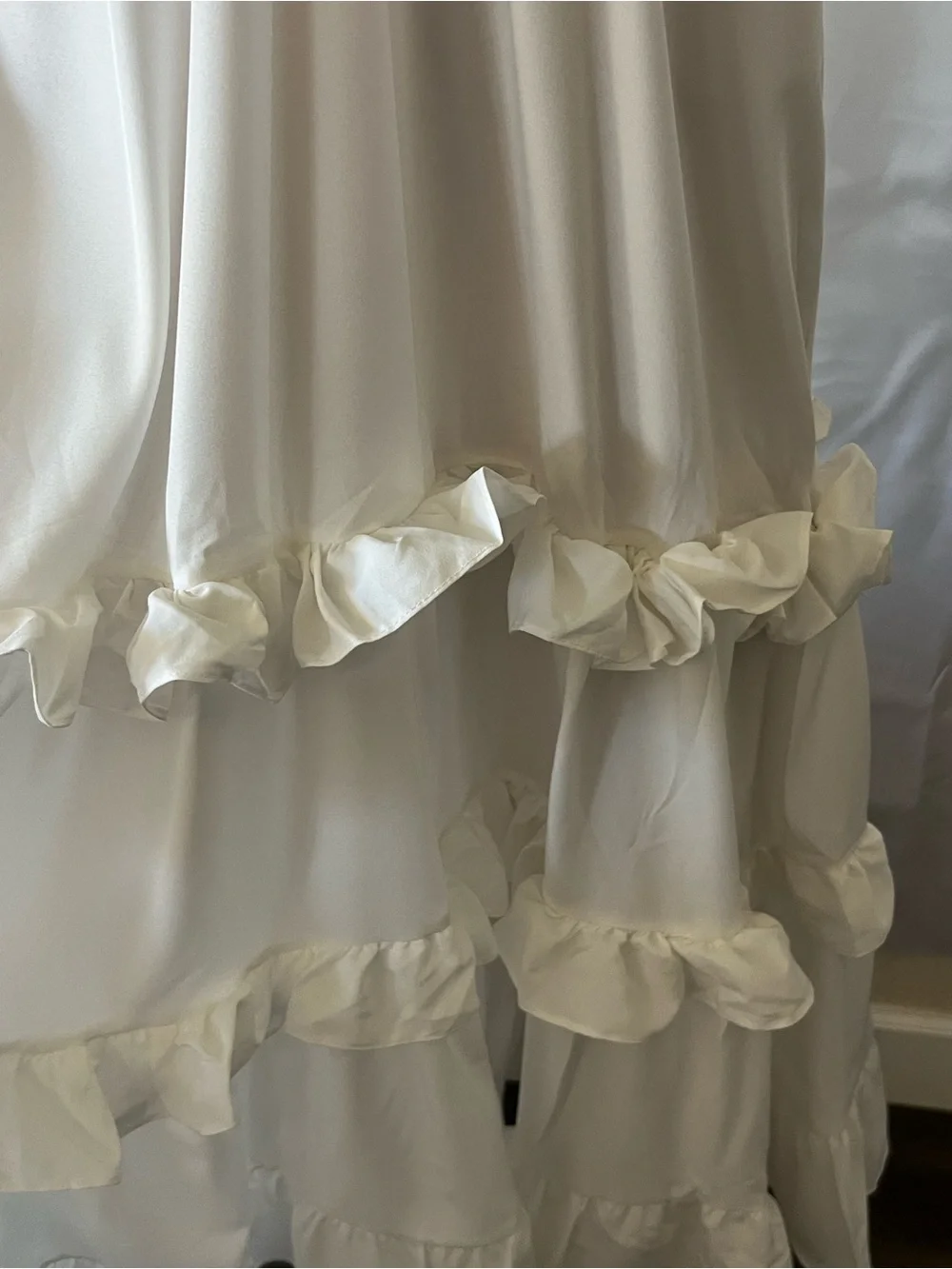 White Ruffled Tiered Women's Skirt